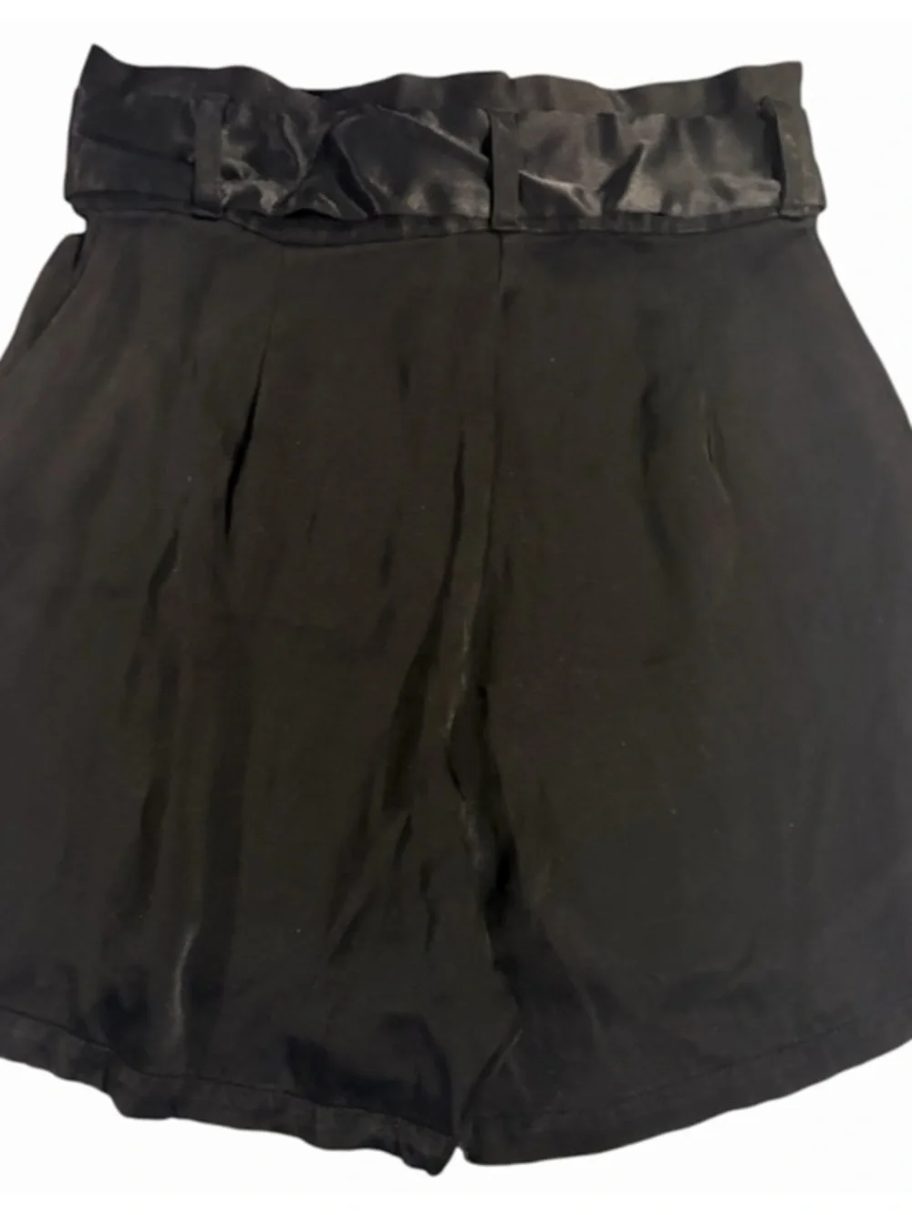 NA.KD Shorts Black High Waist Front Pleat Belted NWT Size 32/S